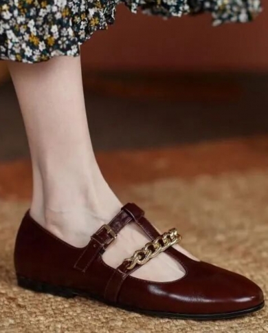 T Strap Buckle Strap Solid Mary Janes Platform Llow Heel Women Shoes Woman Casual Spring Autumn Pumps Black Apricot Girl