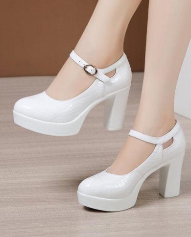 White platform pumps Clearance