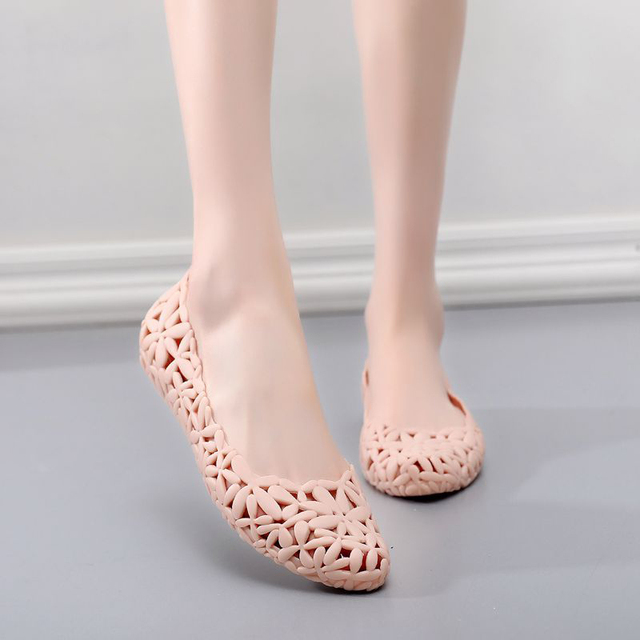 Flower heel outlet jelly ballet flat