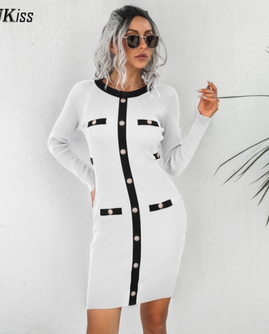 Fall Long Sleeve Bodycon Dress Women 