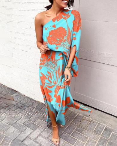 Shoulder Maxi Dress Women 2022 Fashion 