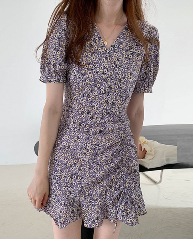 Women French Vintage Floral Dress 2022 