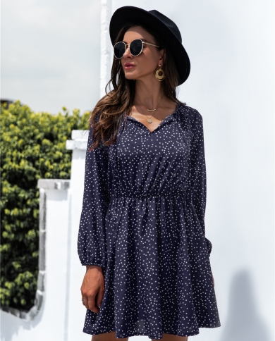 Women Autumn Dress Fashion Polka Dot 