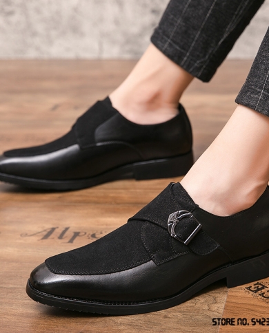 חגורת עור זמש יוקרתית חדשה אבזם נעלי רצועת נזיר נעלי גברים קזואל נעלי ספורט נעלי עסקים שמלה רשמית הנעלה sapatos טניס ma