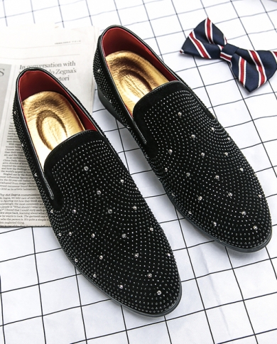 Mens black rhinestone sales dress shoes