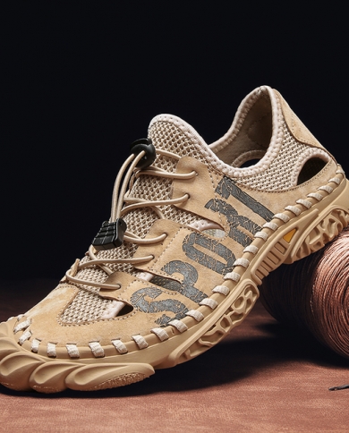 Men's Sandals Genuine Leather Air Mesh 