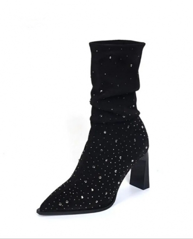 Rhinestone studded boots Outlet