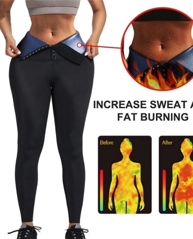 Details of Women's Sauna Slimming Pants Gym Workout Hot Thermo Sweat Sauna  Leggings Shapers Waist Trainer Tummy Control Burning Pants