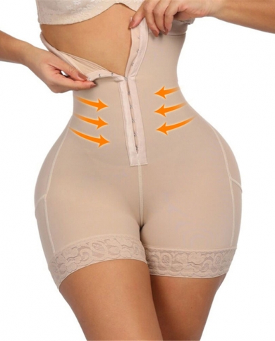 High Waist Trainer Body Shapewear Breasted Lace Butt Lifter Women Fajas  Slimming Underwear With Tummy Control Panties Sh size 6XL Color Skin