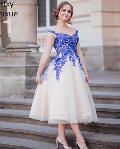 Champagne and outlet royal blue dresses