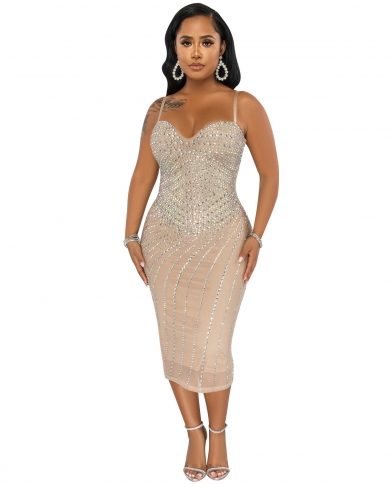 שמלות חתיכות לנשים  רצועות חדשות מבריקות y2k vestidos מסיבת מועדון לילה אלגנטית ריינסטון קריסטל שמלת נשים di