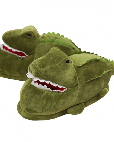 Plush Crocodile Slippers Funny Animal Home Slipper House Shoes For Women  Men Womens Slippers Color Green Shoe Size 35-44