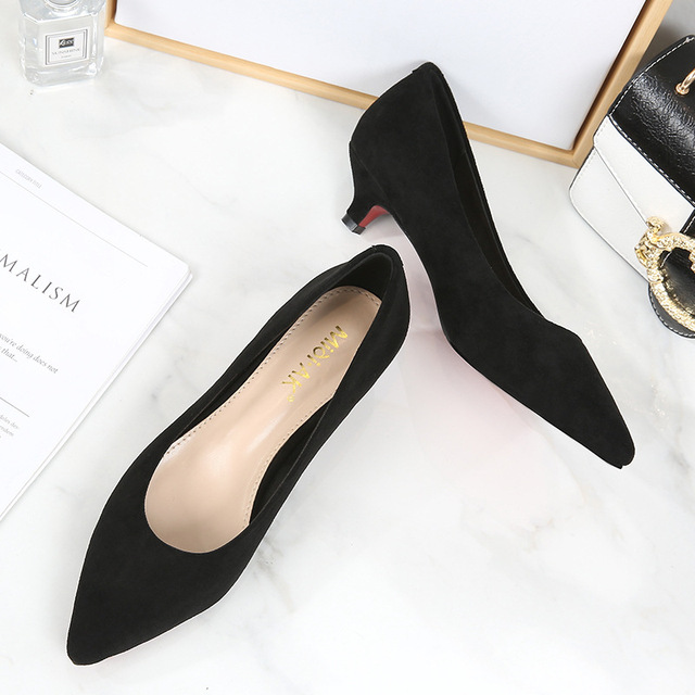 New High Heels Women Fashion Pointed Toe Office Shoes Women′ S Solid Flock  Shallow - China Walking Style Shoe and Casual Shoes price |  Made-in-China.com