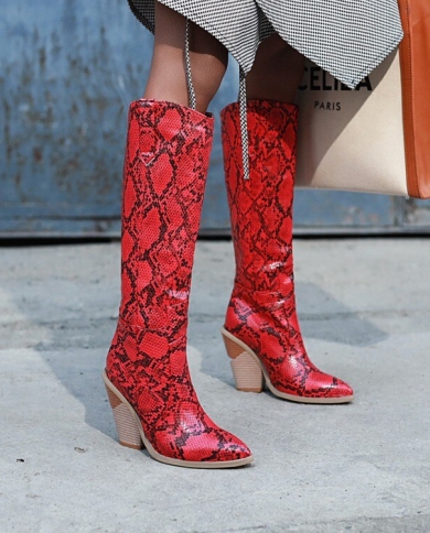 Retro Western Cowboy Boots Women Color 