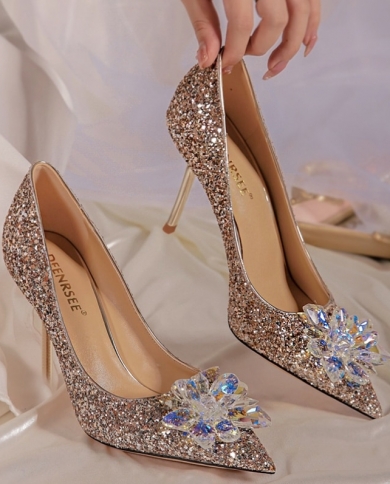 Bedazzled high sales heels