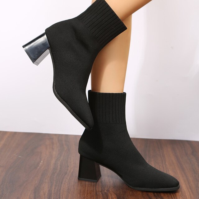 Stretch fabric shop ankle boots