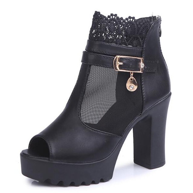 Autumn Women Ankle Boots Peep Toe 