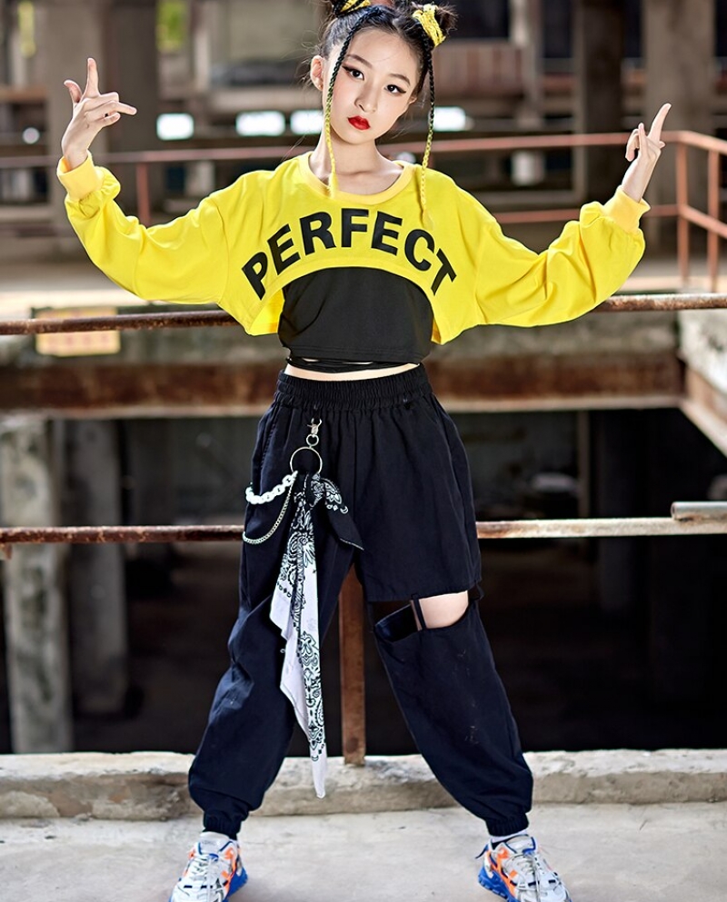 Kids Girl Jazz Hip Hop Dance Outfit Gym Yoga Sportswear Tops+ Pants Sets  Costume