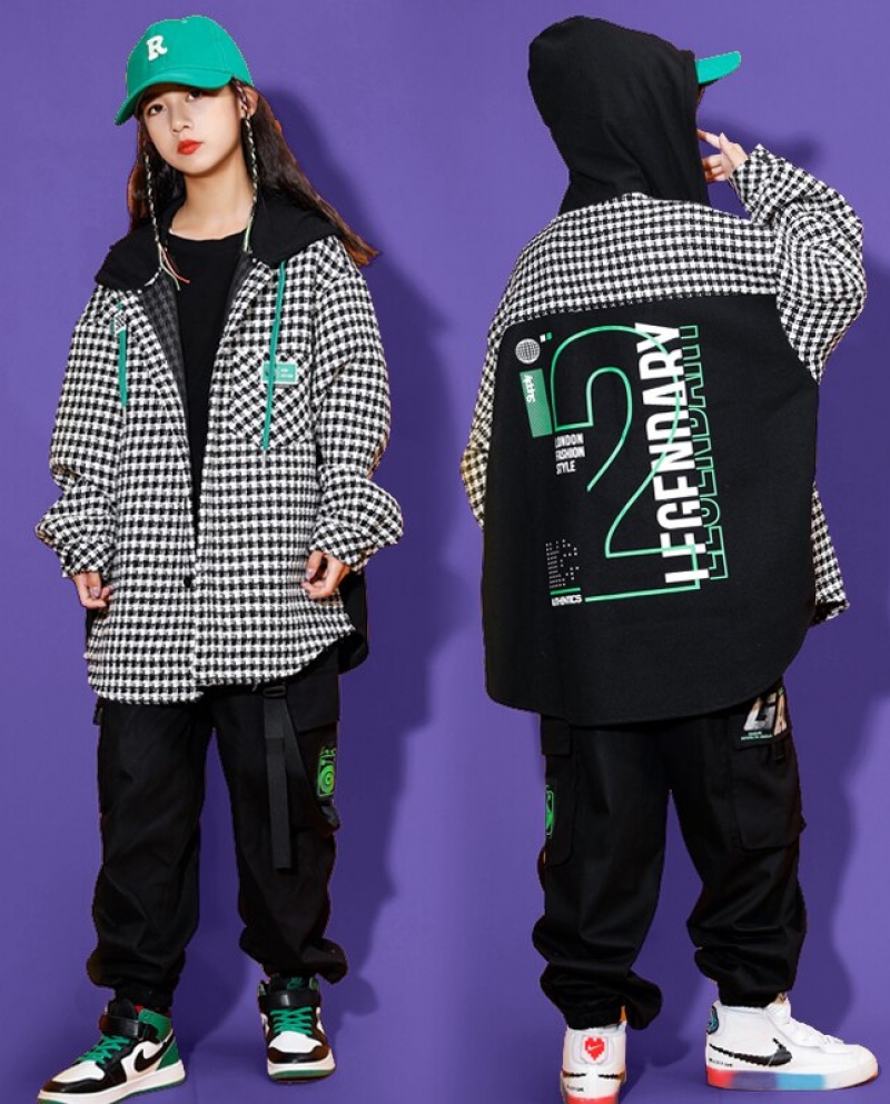 Fashion Kids Clothes Plaid Hooded Coat 