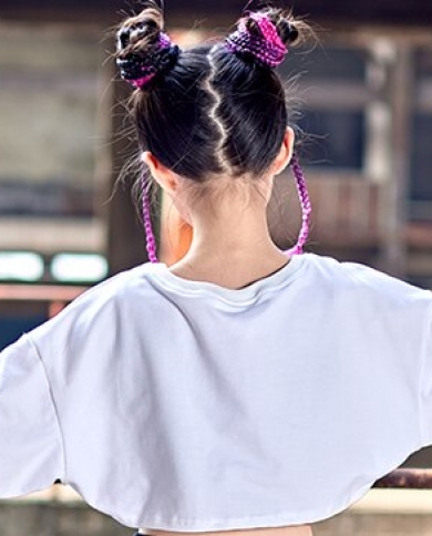 Children Hip Hop Dance Clothes Lattice Tops For Girls Casual Cargo