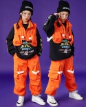 Hip Hop Dance Clothes For Teen Kids Orange Shirt Pants Boys Street  Dancewear Girls Jazz Performance Costume Rave Outfit size 170cm Color  Tops-Coat-Pants