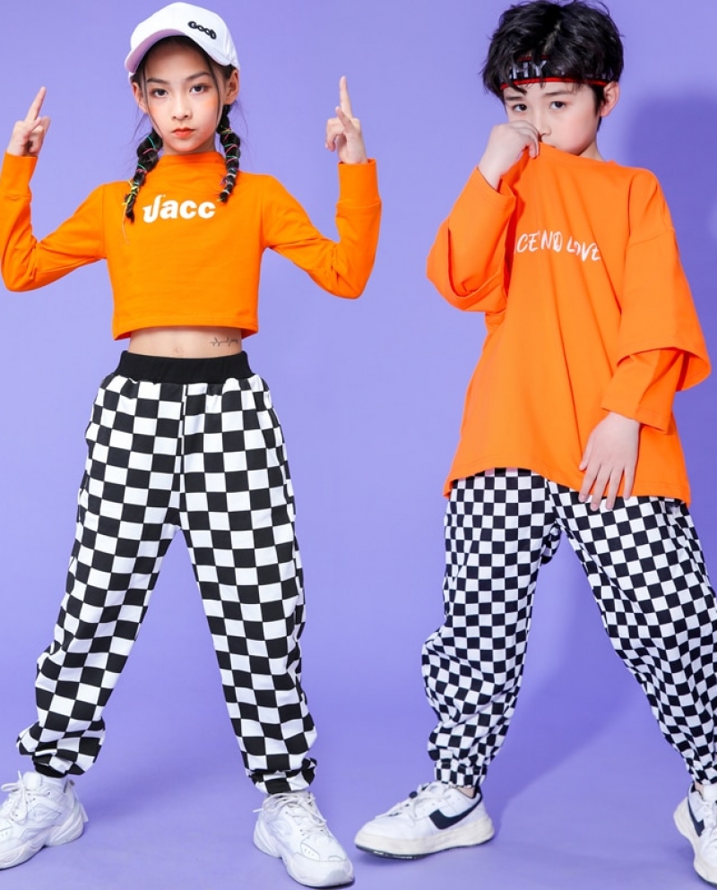 New Hip Hop Girls Dance Clothes Green Crop Tops Jazz Street Dance Cargo  Pants Children Modern Dancewear Concert Costume size 140cm Color Tops-Pants  2pcs