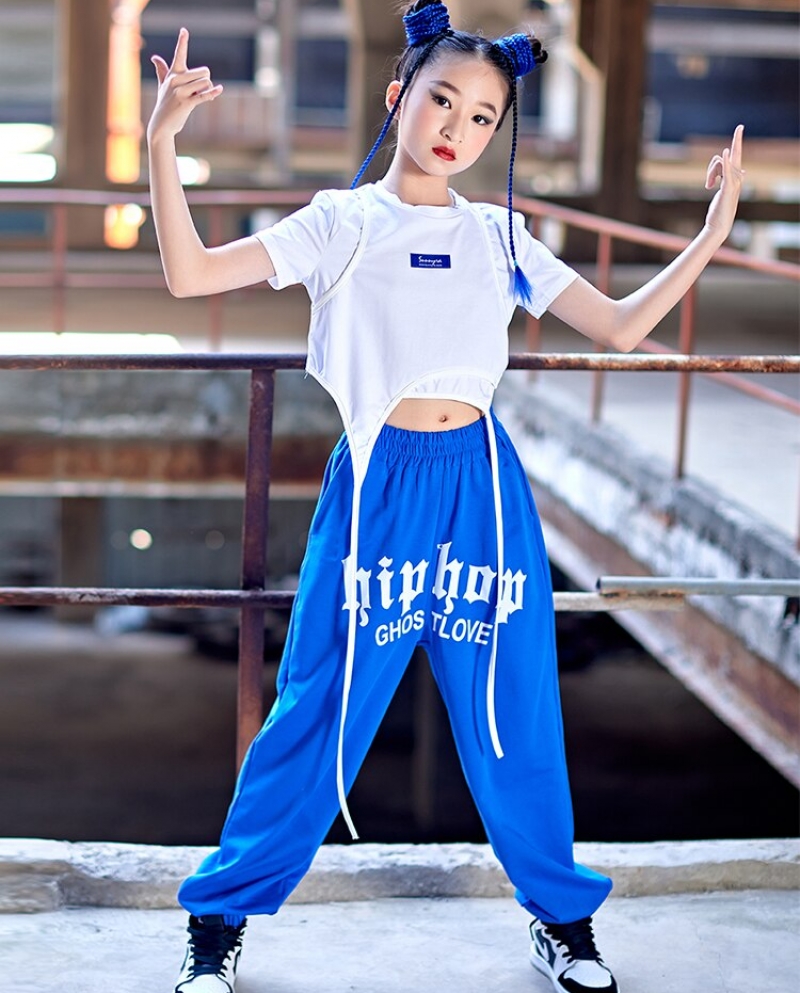 Buy 2Piece Set Girls Hip Hop Outfits Street Dance Costume Hooded Tops   Pants Clothing Set Online at Low Prices in India  Amazonin