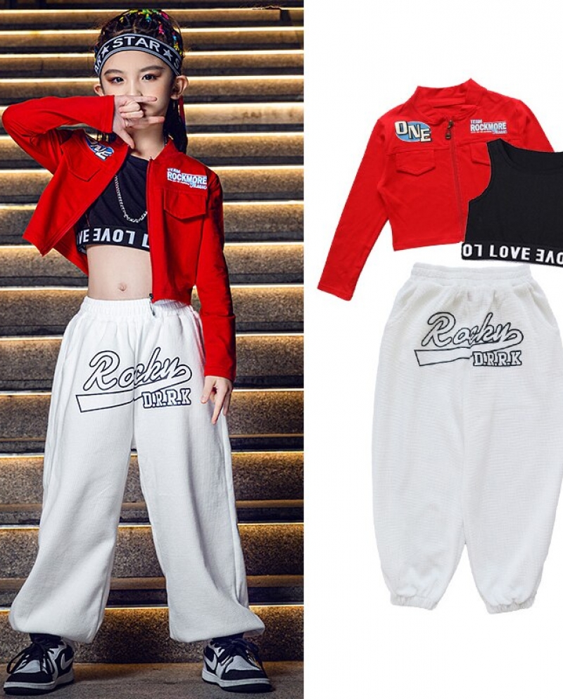 Red and white hip hop sale outfits