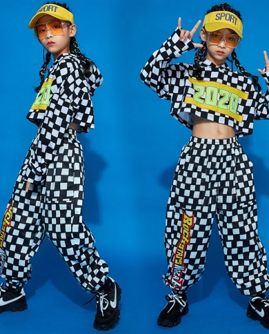 Children Hip Hop Dance Clothes Girls Jazz Catwalk Costume Crop