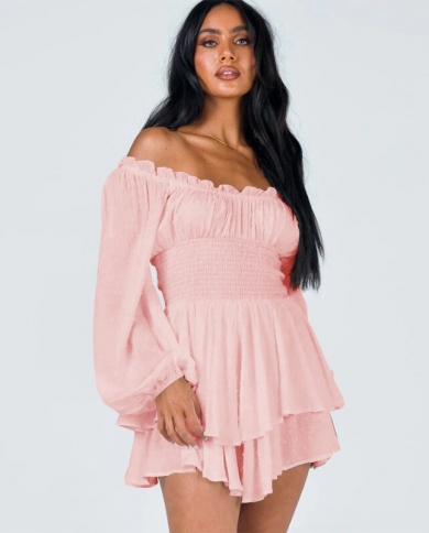Vintage Lantern Long Sleeve Mini Dress 