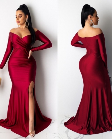 Elegant Slim Fit Party Long Dress Women 