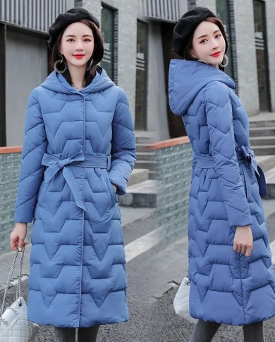 Women Winter Coat Down cotton jacket hooded Long ladies coat parka
