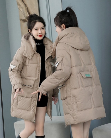 2023 New Winter Jacket Women Coat Long Parkas Female Hooded Thick