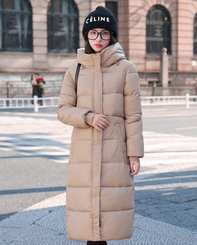 2024 Long Down Parka Snow Coat Women's Korean Fashion Thicken Winter Hooded  Loose Puffer Jacket Female Windproof Warm Outwear