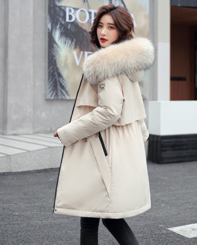 エピヌ feminine fur collar long coat black yongamobilya.com