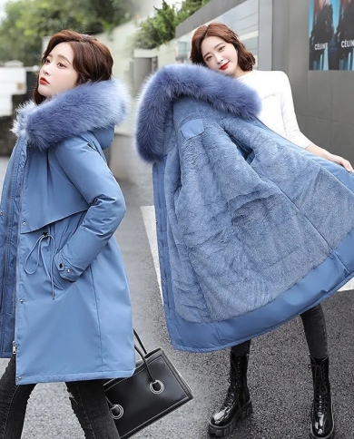 blue parka coat with fur hood