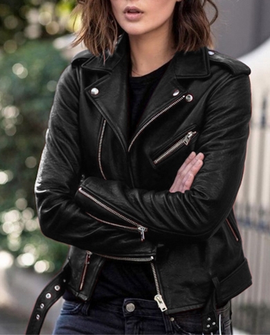 leather jacket with long sleeves