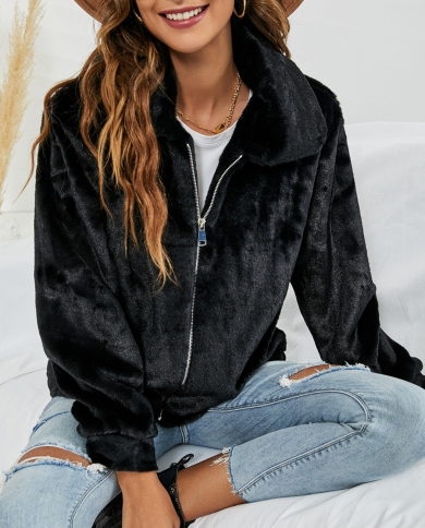 Jackets For Women Plus Size Plush Lapel 
