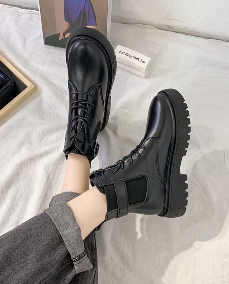 Women's lace up platform on sale boots