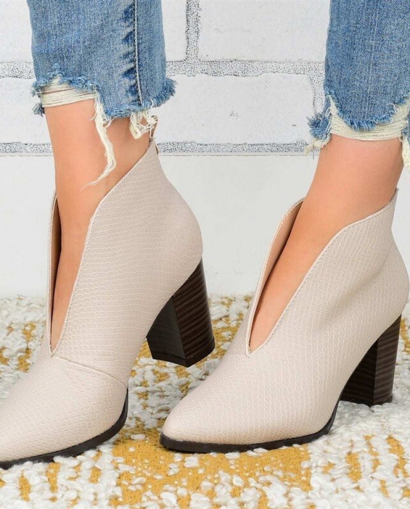 Deep v front outlet booties