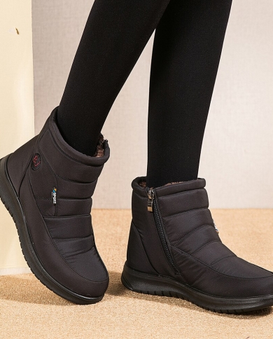 אירופה פלוס מידה 43 מגפי שלג חורף נשים קרסול botas de mujer אופנה נעלי נשים שטוחות קזואל להתחמם קצר נשים