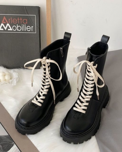 2022 Chunky Boots Women Winter Shoes Pu 