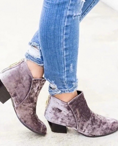 botas de mujer מגפי נשים נעלי  אופנה חדשה להקה פרסה קרסול עקבים קצרים מגפי אישה קזואל פלוס מידה 43 zapatos d