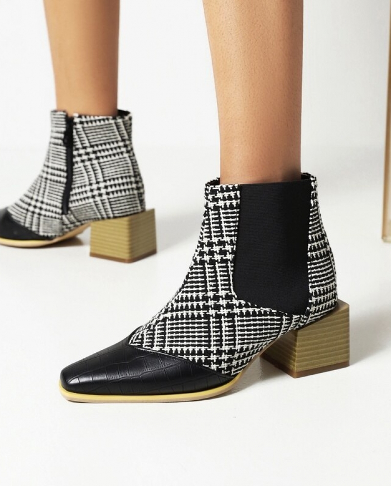 Women's plaid ankle on sale boots