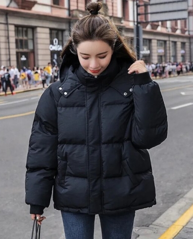 Women Winter Jacket Fashion Loose Hooded Long Cotton Padded Oversize Parka  Coat