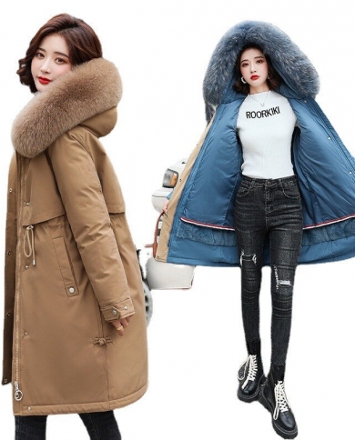 Fashion Sequins Winter Jacket Women Hooded Parkas For Ladies Streetwear Jaqueta  feminina Loose Warm Cotton Coat