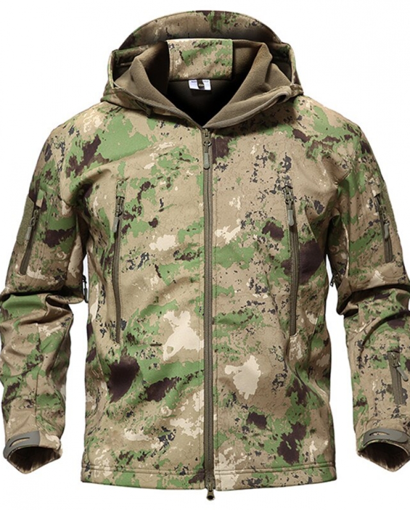 Lurker Shark Skin Soft Shell Military Tactical Jacket Men Waterproof Windproof Warm Coats Camouflage Hooded Camo Army Cl size XXXL Color camouflage