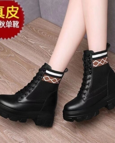 Winter Motorcycle Boots 9cm Wedges Heel 