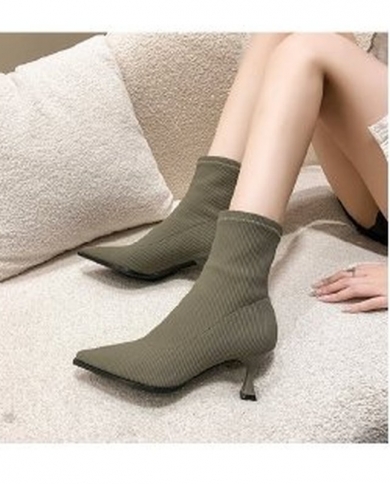 Stretch booties shop low heel