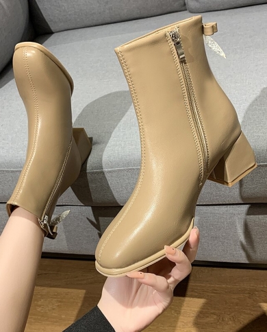 Beige heeled ankle boots Clearance
